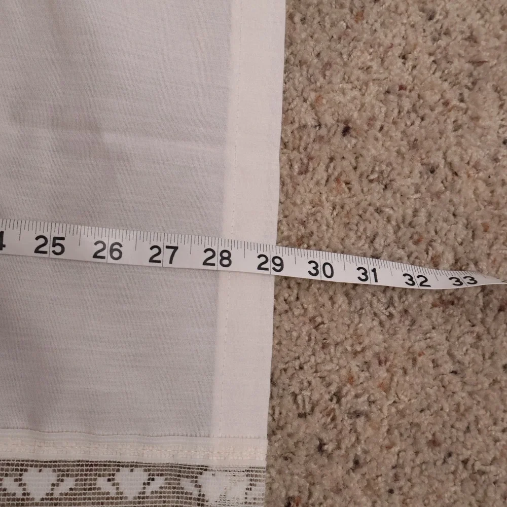 Country Kitchen VTG Curtain Vallance *1* Rod‎ Pocket White Green Lace Farmhouse